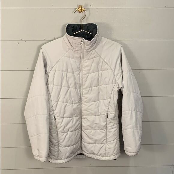 Columbia white puffer quilted zip up jacket Womans size medium - Picture 1 of 12